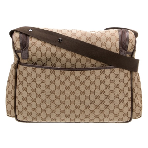 Beige and brown Gucci Diaper Bag with GG Supreme throughout - Picture 5 of 11